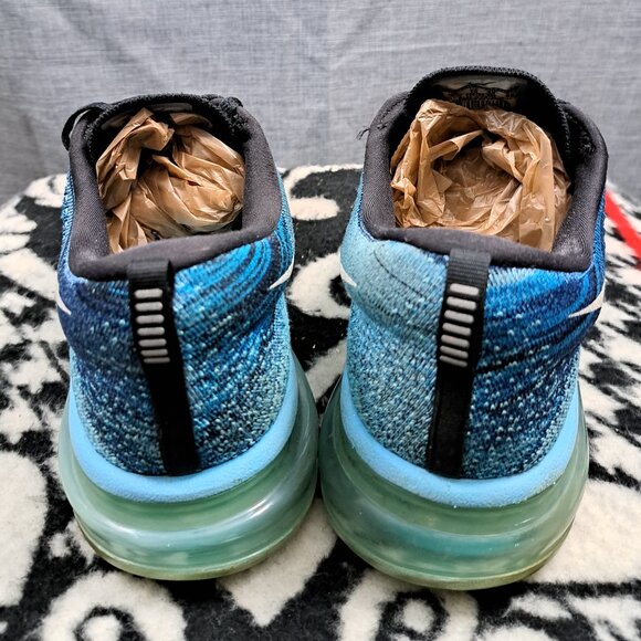 Size 11 Nike Flyknit Air Max Blue Lagoon Men Sneakers 620469-003 - Picture 4 of 13